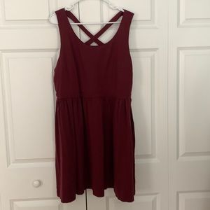 Burgundy strappy dress